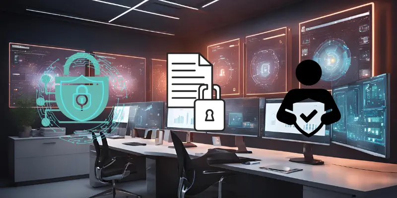 AI-powered cybersecurity dashboard monitoring digital threats and system protection
