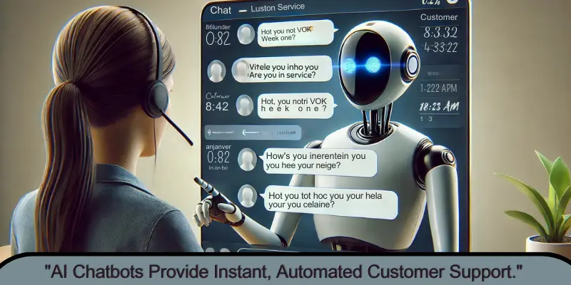 An AI chatbot interacting with a user, providing customer service support in real-time.