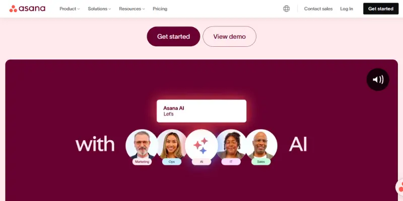 Asana task management tool interface featuring a project dashboard.
